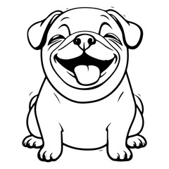 Fototapeta premium A funny and smiley pug puppy