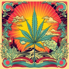 medicinal marijuana in a 1970s style
