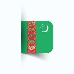 Turkmenistan national flag, Turkmenistan National Day, EPS10. Turkmenistan flag vector icon