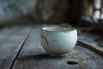 a white bowl sitting on top of a wooden table