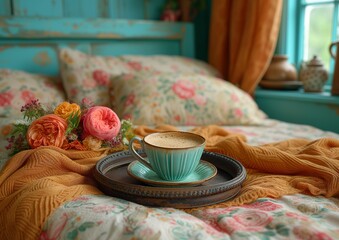 coffee in bed cozy and relax style