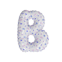 3D porcelain floral pattern helium balloon letter B