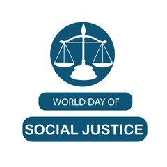 World Social Justice Day, Judge balance with Law book on world, view from above, concept with text World Day of Social Justice, February 20, selected focus, narrow depth of field, social justice