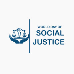 World Social Justice Day, Judge balance with Law book on world, view from above, concept with text World Day of Social Justice, February 20, selected focus, narrow depth of field, social justice