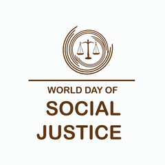 World Social Justice Day, Judge balance with Law book on world, view from above, concept with text World Day of Social Justice, February 20, selected focus, narrow depth of field, social justice