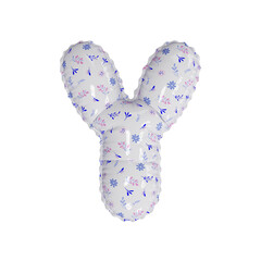 3D porcelain floral pattern helium balloon letter Y