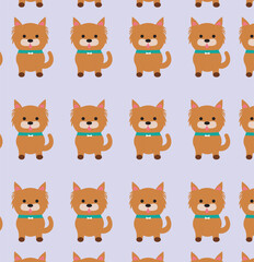 Seamless pattern with funny cartoon dogs.	
vector cute dog cartoon seamless background. 