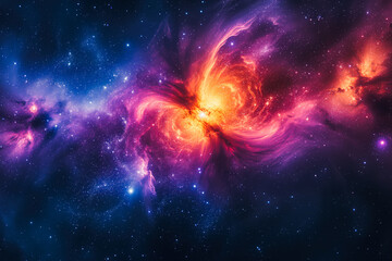 Vivid Cosmic Nebula Illuminating the Universe