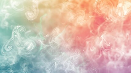 Fototapeta na wymiar Abstract smoke swirls in a mesmerizing dance of pastel colors, creating a dreamlike effect with ethereal patterns.