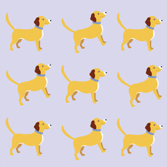 vector cute dog cartoon seamless background. Seamless pattern with funny cartoon dogs. 