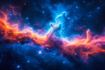 Vivid Cosmic Nebula Illuminating the Universe