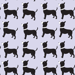 vector cute dog cartoon seamless background. Seamless pattern with funny cartoon dogs. 
