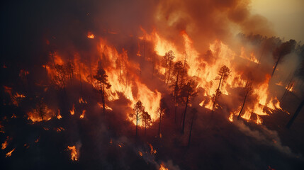 Forest fires and the concept of problems of air pollution and global warming