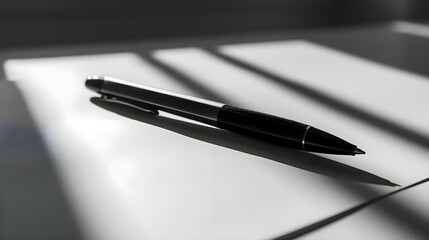 Fototapeta premium a pen sitting on top of a piece of paper