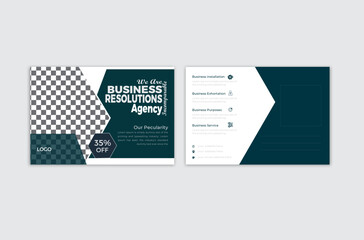 business postcard design template. modern creative minimal and simple corporate business postcard design.