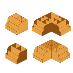 Pencil case set illustration. Outline set of pencil case vector illustration for web design or decoration isolated on white background