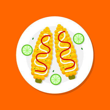 Alote Mexican Food Vector Illustration