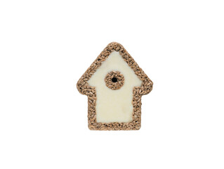 bird house made of sunflower and animal fat for birds isolated on white background