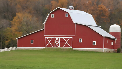 red barn in the field