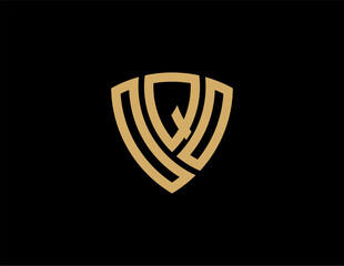OQO creative letter shield logo design vector icon illustration
