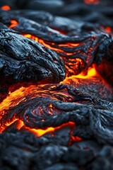 a close up view of a hot surface with lava