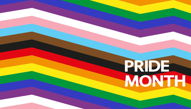 LGBT Pride Month concept with rainbow flag. LGBTQIA Pride geometric background.	