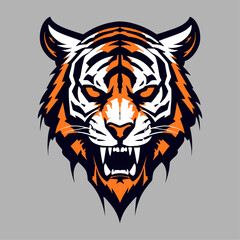 tiger head vector art for apparel