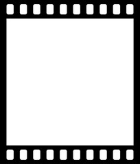 Film strip isolated. Video tape photo film strip frame. Blank photo frames. Retro film roll.
