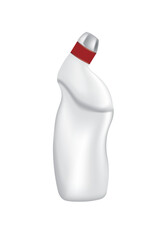 White plastic bottle for toilet cleaning, vector