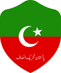 PTI flag on Shield icon with urdu text