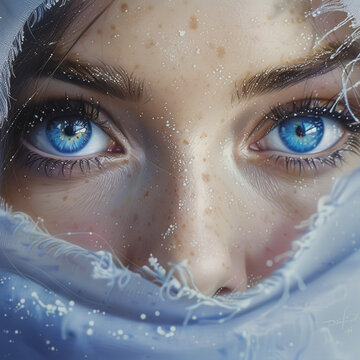 beautiful blue eyes picture. ai generated.