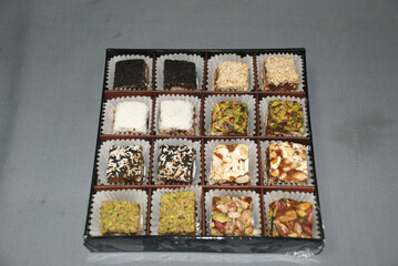 Various oriental sweets with pistachios and Arabic cashews
