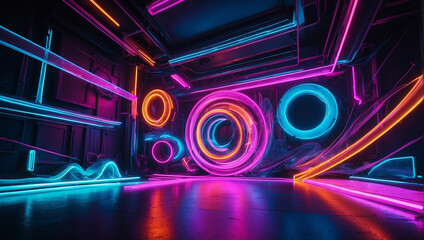 Creative neon light abstract background