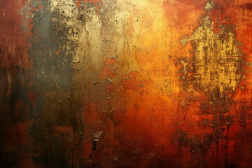 Abstract Grunge Background - Weathered Elegance: Antique Metal Surface in Vintage Gold