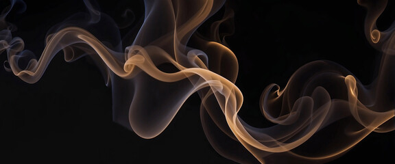 Abstract smoke swirls on a black background, creating a mesmerizing and dreamlike image - obrazy, fototapety, plakaty