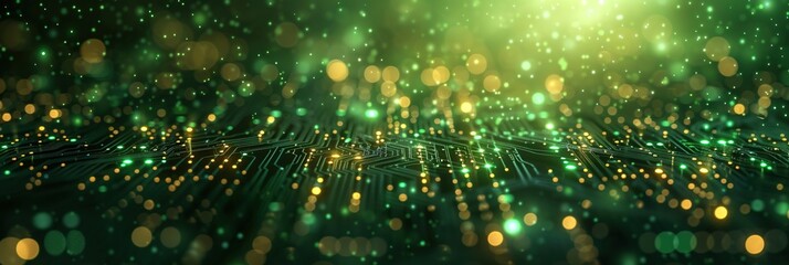 Fototapeta premium Abstract matrix like information technology background about government, public, IT with a green color palette.