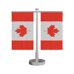 Table Stand with flags Canada 3d illustration