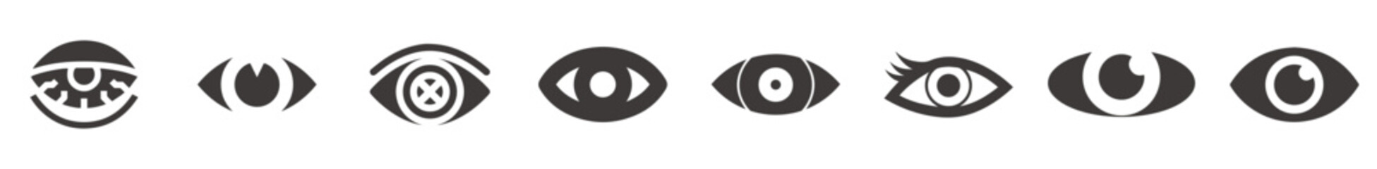 Eyes and eye icon set vector collection. - obrazy, fototapety, plakaty