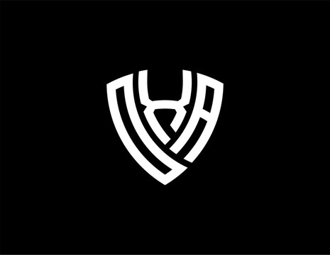 OXA creative letter shield logo design vector icon illustration