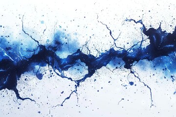 Abstract blue cosmic chemogram, chemigram crack.