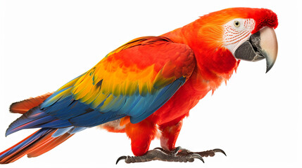 Fototapeta premium Bright colorful macaw parrot on isolated background