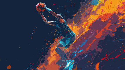 Obraz premium basketball player abstract art