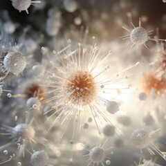 A close up of a virus cell. Generative AI.