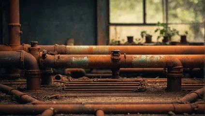 Foto op Canvas rusty pipes © Анастасия Макевич