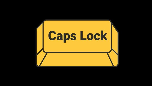 Caps lock Key Pressing Animation with Transparent Background 