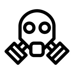 gas mask line icon