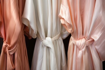 Silk Robes: Close-ups of silky spa robes.