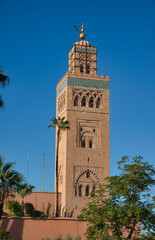 Fototapeta na wymiar Kutubia Mosque, exterior view, Marrakech, Morocco