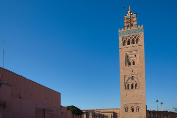Fototapeta premium Kutubia Mosque, exterior view, Marrakech, Morocco