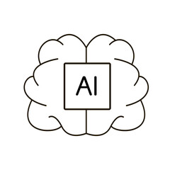 Vector icon of artificial intelligence.